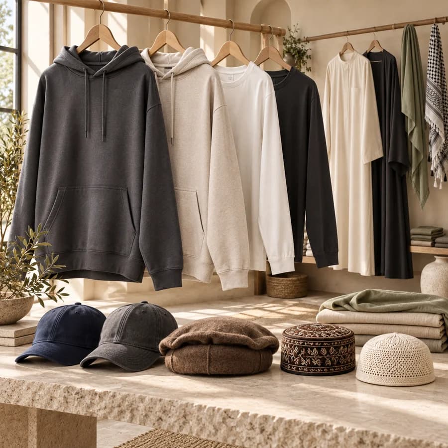 Clothing & everyday pieces — illustrative collection preview